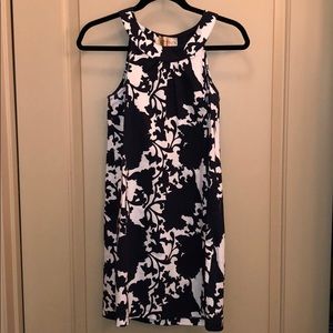 Navy blue and white summer dress